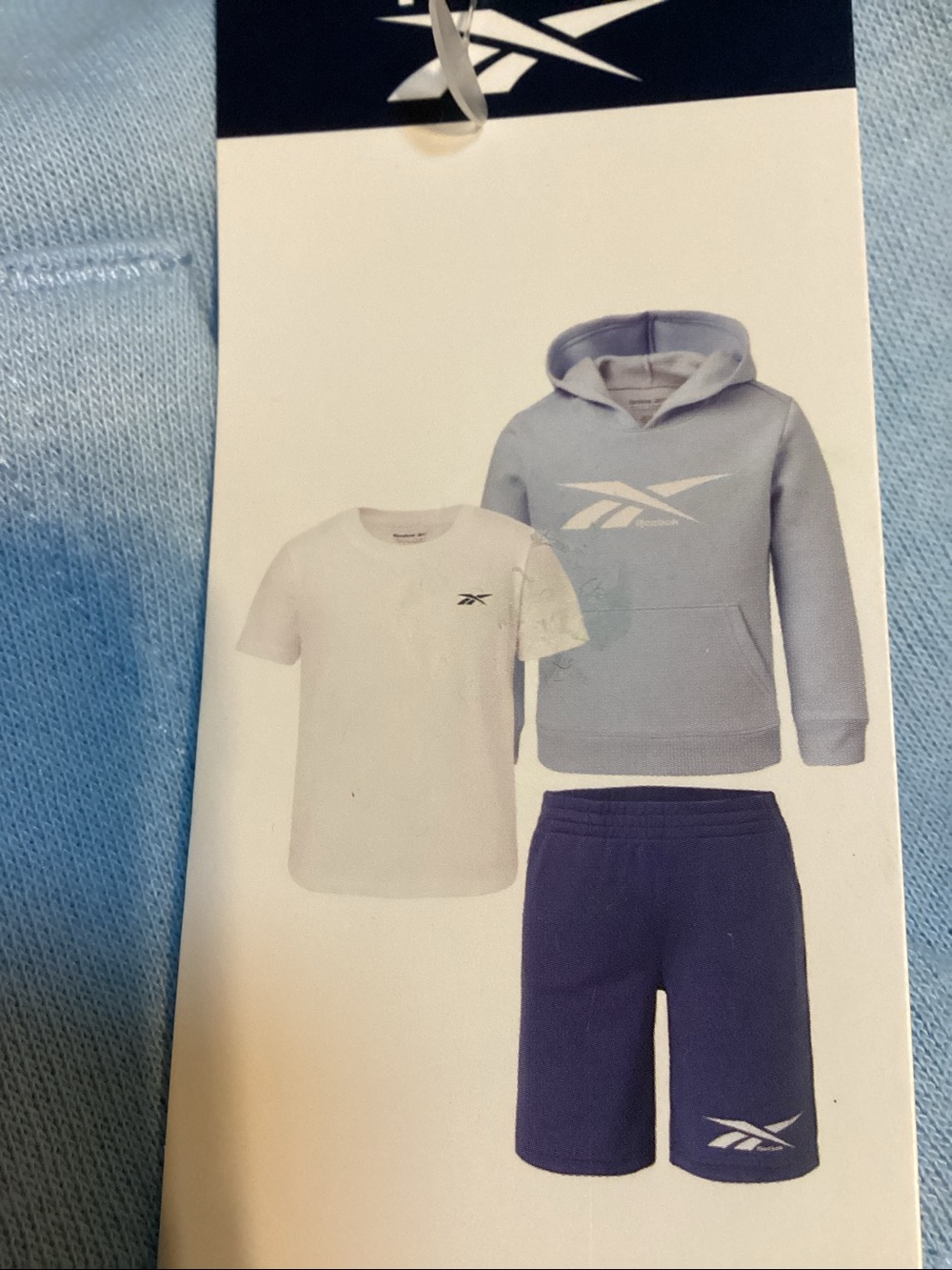 Reebok Boys 3 pc Hoodie/ Shorts Set-Cerulean Blue